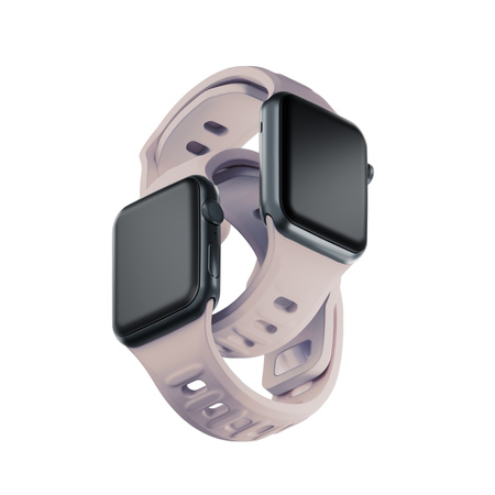 42/44/45/46/49 mm Latte (big) - 3mk Silicone Watch Strap for Apple