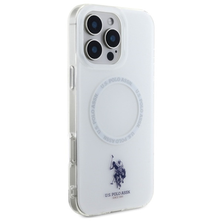 U.S. POLO ASSN. ETUI POKROWIEC DO IPHONE 16 PRO DO MAGSAFE IML RING BIAŁE
