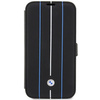Etui BMW BMBKP14L22RVSK na iPhone 14 Pro - czarne bookcase Leather Stamp Blue Lines
