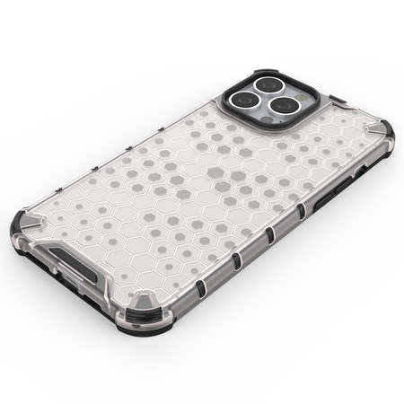 Honeycomb etui pancerny pokrowiec z żelową ramką iPhone 13 Pro Max niebieski