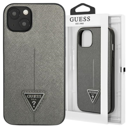 GUESS CASE HARDCASE DO IPHONE 13 14 15 6.1 SAFFIANO Z LOGO TRIANGLE KIESZEŃ