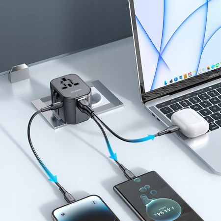 MCDODO SZYBKA ŁADOWARKA ADAPTER PRZEJŚCIÓWKA ANGIELSKA WTYCZKA USA UK EU US