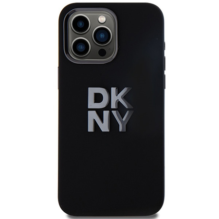 DKNY POKROWIEC HARDCASE DO IPHONE 15 PRO 6.1 LIQUID SILICONE Z LOGO METAL