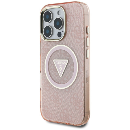 GUESS ETUI 4G CIRCLE DO IPHONE 16 PRO MAX DO MAGSAFE Z METALICZNYM