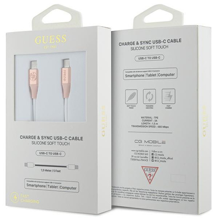GUESS KABEL USB-C DO USB-C 1.5M FAST CHARGING DO TELEFONÓW 2M PRZEZNACZENIE