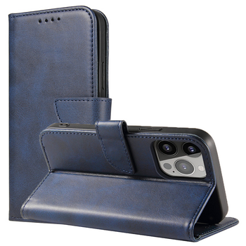 Etui z klapką i portfelem Magnet Case do iPhone 15 - niebieskie