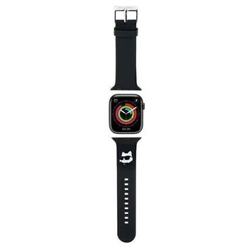 Pasek Karl Lagerfeld 3D Rubber Choupette Heads na Apple Watch 38/40/41mm - czarny