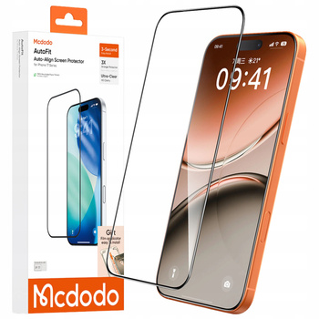 MCDODO SZKŁO HARTOWANE AUTOFIT MOCNA SZYBKA DO ETUI DO APPLE IPHONE 17