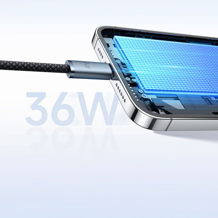 MCDODO KABEL USB-C LIGHTNING SZYBKIE ŁADOWANIE USB TYP C 36W 2M LED BIAŁY