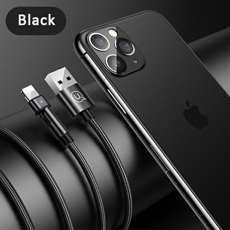 USAMS KABEL PLECIONY DO LIGHTNING IPHONE 12 13 14 1M Z GUMOWYM WYKOŃCZENIEM