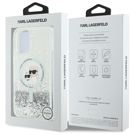KARL LAGERFELD ETUI TRANSPARENT DO IPHONE 16 6.1 DO MAGSAFE Z LIQUID