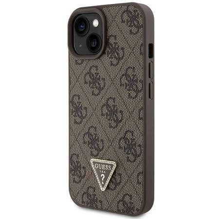 Guess GUHCP15SP4TDSCPW iPhone 15 6.1" brązowy/brown hardcase Crossbody 4G Metal Logo