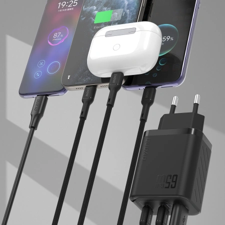 DUDAO ŁADOWARKA SIECIOWA A29 65W GaN DO TELEFONÓW LAPTOPÓW 2X USB-C 1X
