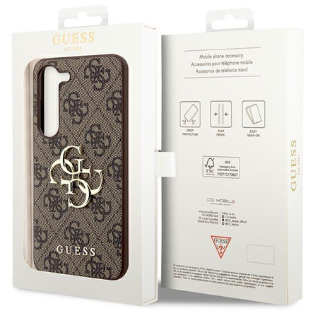 Etui Guess GUHCS23S4GMGBR S23 S911 - brązowe 4G Big Metal Logo