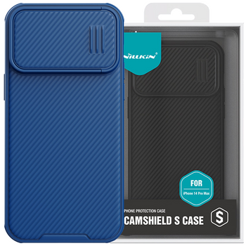 Nillkin CamShield S Case etui iPhone 14 Pro Max pancerny pokrowiec osłona na aparat niebieskie