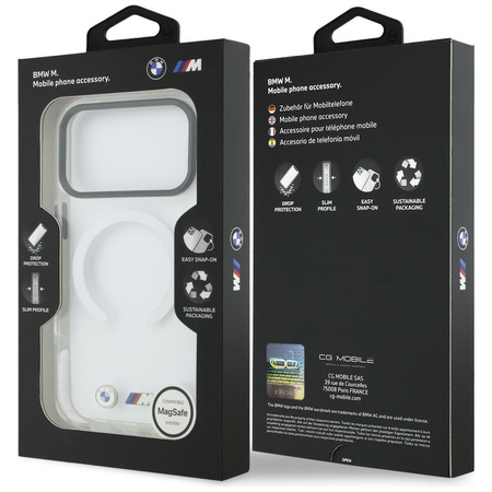Etui BMW M IML Shockproof Metal Logos    MagSafe do iPhone 17 Pro Max przezroczysty