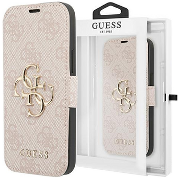 Etui Guess GUBKP13L4GMGPI na iPhone 13 Pro / 13 - różowe book 4G Big Metal Logo