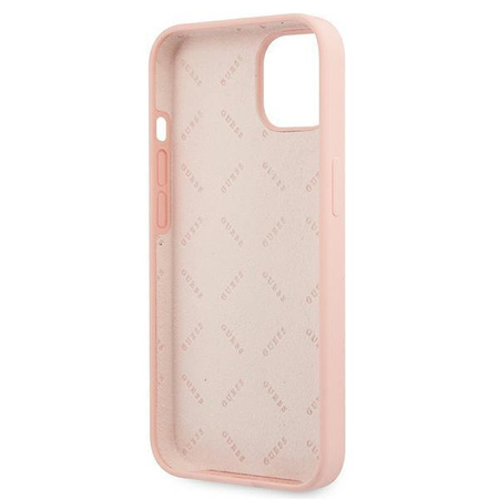 Guess GUHCP13SLS4GWPI iPhone 13 mini 5,4" różowy/pink hard case Silicone 4G Logo