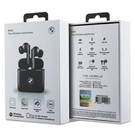 Etui BMW słuchawki Bluetooth Etui BMWSES20AMK TWS + stacja dokująca - czarne Signature