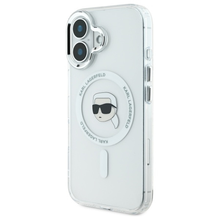 KARL LAGERFELD ETUI HARDCASE DO IPHONE 16 6.1 DO MAGSAFE METAL KARL HEAD