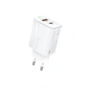 FONENG ładowarka sieciowa EU66 PD 20W 1xUSB-C + 1xUSB QC3.0 + kabel USB-C - USB-C Biały