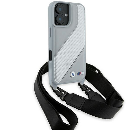 BMW BMHCP16S23PSCCG iPhone 16 6.1       szary/grey hardcase M Edition Carbon Stripe & Strap