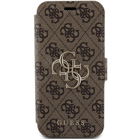 Etui Guess 4G Metal Logo na iPhone 15 Pro Max - brązowe