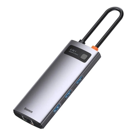 BASEUS HUB 6W1 PRZEJŚCIÓWKA USB-C DO MACBOOKA 3X USB 3.0 HDMI PD ETHERNET