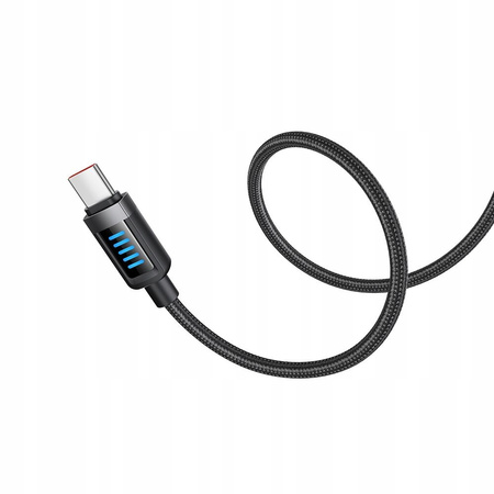 MCDODO KABEL USB-C USB-C SZYBKIE ŁADOWANIE USB TYP C PD 240W 1M LED CZARNY