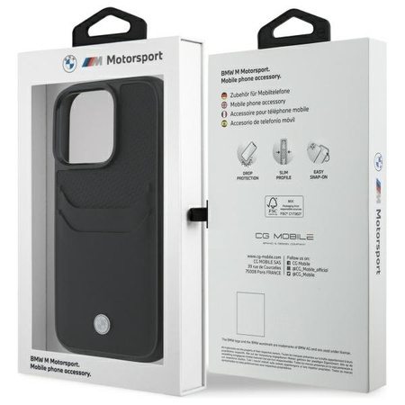 BMW BMHCP16X22RSEPK iPhone 16 Pro Max6.9 czarny/black hardcase Sign Leather Cardslot