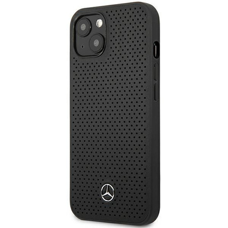 Mercedes MEHCP13MDELBK iPhone 13 6,1" czarny/black hardcase Leather Perforated