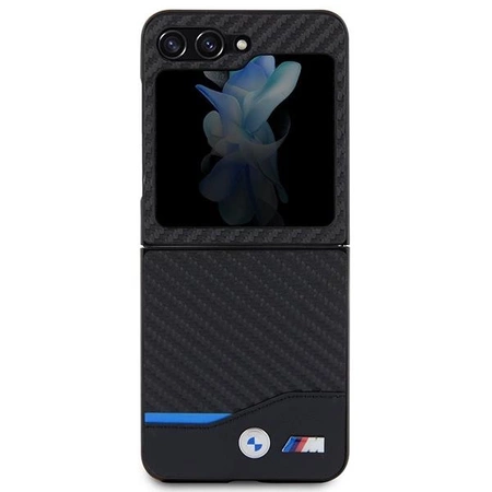 Etui BMW Leather Carbon do Samsung Galaxy Z Flip 5 - czarne