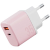 Ładowarka sieciowa Bazic GoPort Velox    Kit USB-C/USB-A GaN 35W z kablem różowy