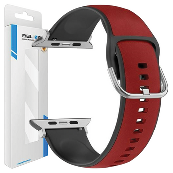 Beline pasek Apple Watch Silico Leather42/44/45/49mm czerwono-czarny /red-black box