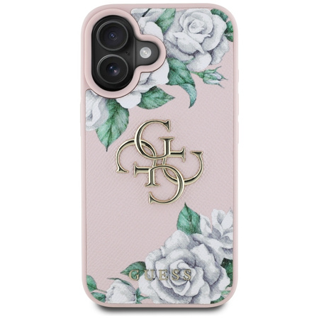GUESS ETUI CASE POKROWIEC DO IPHONE 16 Z LOGO 4G LUKSUSOWY GRINDED ROSES
