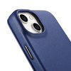 iCarer CE Premium Leather Folio Case skórzane etui iPhone 14 Plus z klapką magnetyczne MagSafe niebieski (WMI14220715-BU)