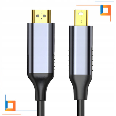 CO2 KABEL MINI DISPLAYPORT HDMI 2.0 PRZEWÓD MINI DP HD 240HZ 4K 60HZ HDR 2M