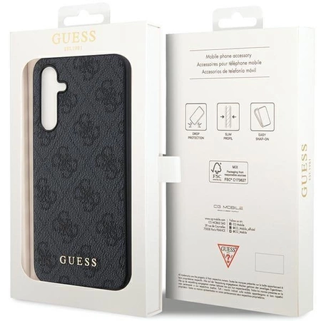 Etui Guess 4G Metal Gold Logo na Samsung Galaxy S23 FE - szare