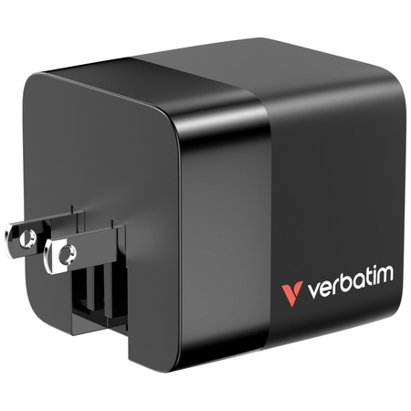 Verbatim Ładowarka sieciowa GaN 65W 2xUSB-C/USB-A + Adapter EU/UK/US czarny/black 32217
