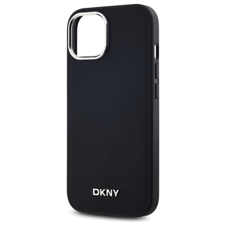 DKNY POKROWIEC DO IPHONE 15 PLUS DO MAGSAFE HARDCASE PLAIN LOGO SKÓRZANE