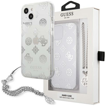 Guess GUHCP13SKSPESI iPhone 13 mini 5,4" srebrny/silver hardcase Peony Chain Collection