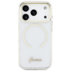 Etui Guess IML Script Metal MagSafe do iPhone 17 Pro Max przezroczysty