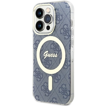 Etui Guess IML 4G MagSafe na iPhone 15 Pro Max - niebieskie
