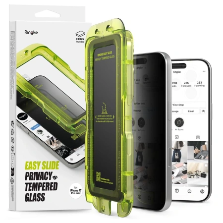 RINGKE SZKŁO PRYWATYZUJĄCE EASY SLIDE 2-PACK DO IPHONE 17 PRO OCHRONA