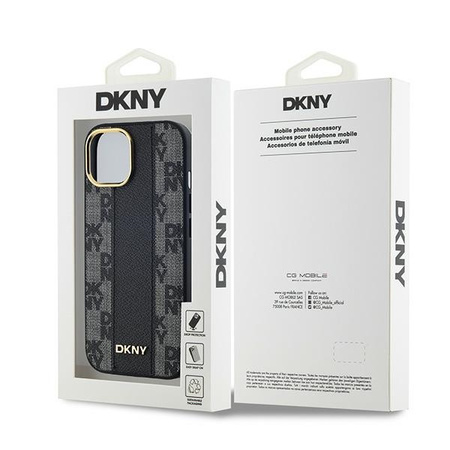 DKNY ETUI HARDCASE DO IPHONE 15 14 13 6.1 DO MAGSAFE SKÓRA CHECKERED MONO