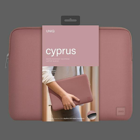 UNIQ torba Cyprus laptop Sleeve 14" różowy/mauve pink Water-resistant Neoprene