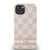 DKNY CASE HARDCASE LEATHER CHECKERED MONO DO IPHONE 15 14 13 STRIPES PRINT