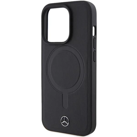 Etui Mercedes Smooth Leather MagSafe do iPhone 15 Pro - czarne