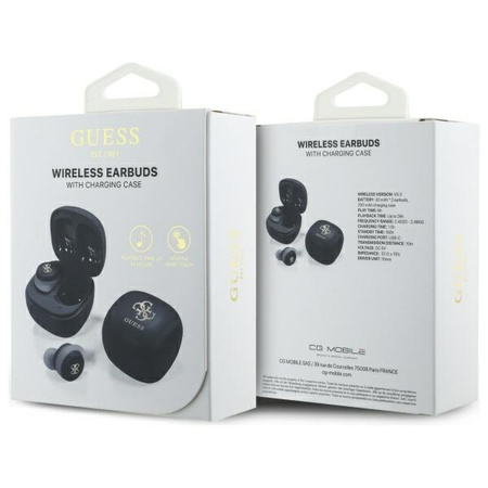 GUESS SŁUCHAWKI BEZPRZEWODOWE BLUETOOTH CZARNE IRIDESCENT Z LOGO TWS