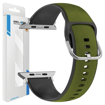 Beline pasek Apple Watch Silico Leather38/40/41mm zielono-czarny /green-black box